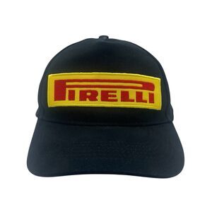 Pirelli Cap Embroidered Logo Black Adjustable Sports Hat